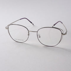 Purple Shade Silver Metal Optical Frame For Men & Women