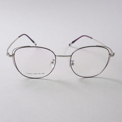 Purple Shade Silver Metal Optical Frame For Men & Women