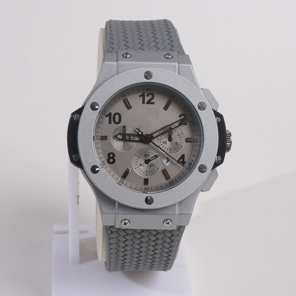 Men Casual Watch Grey Dial with Grey Strap