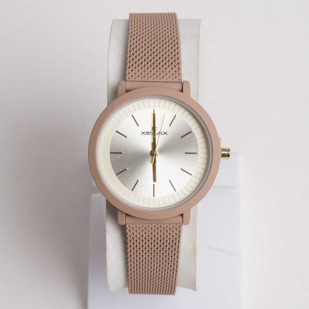 Xenlex Women Chain Wrist Watch Camel Colour