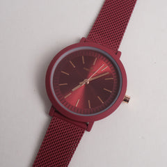 Xenlex Women Chain Wrist Watch Maroon
