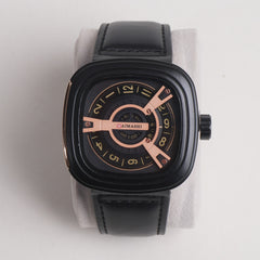 Men Maimashi Watch Black Dial with Black Strap