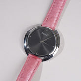 Women Wrist Watch Pink Strap Silver Dial