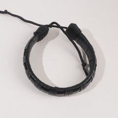 Fashion Trendy Leather Black Bracelet