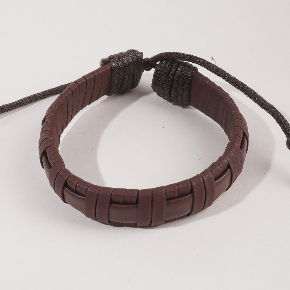 Fashion Trendy Leather Brown Bracelet