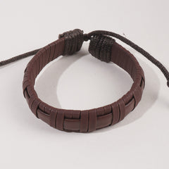 Fashion Trendy Leather Brown Bracelet
