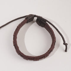 Fashion Trendy Leather Brown Bracelet