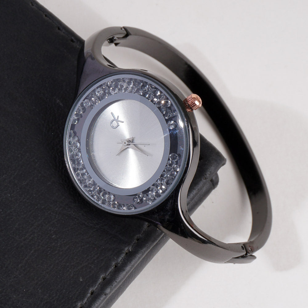 Women Kara Wrist Watch CK Black With White Dial