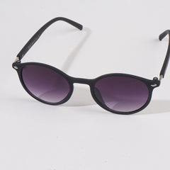 Matte Black Frame Sunglasses With Purple Shade