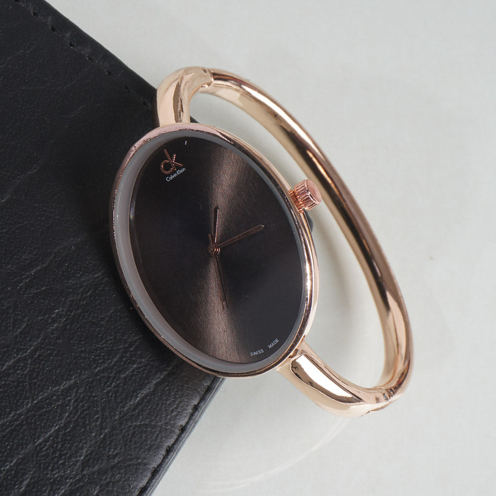 Women Kara Wrist Watch C-K Rosegold Black
