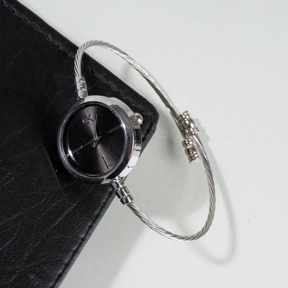 Women Kara Wrist Watch CK Silver & Black