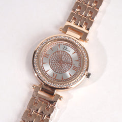 Women Stylish Chain Wrist Watch Rosegold