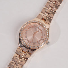 Women Stylish Chain Wrist Watch Rosegold