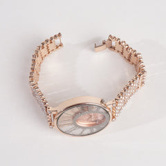 Women Chain Wrist Watch Rosegold