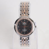 Women Chain Wrist Watch Two Tone Black R