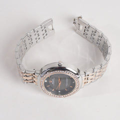 Women Chain Wrist Watch Two Tone Black R