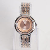 Women Chain Wrist Watch Two Tone Rosegold R
