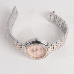 Women Chain Wrist Watch Two Tone Rosegold R
