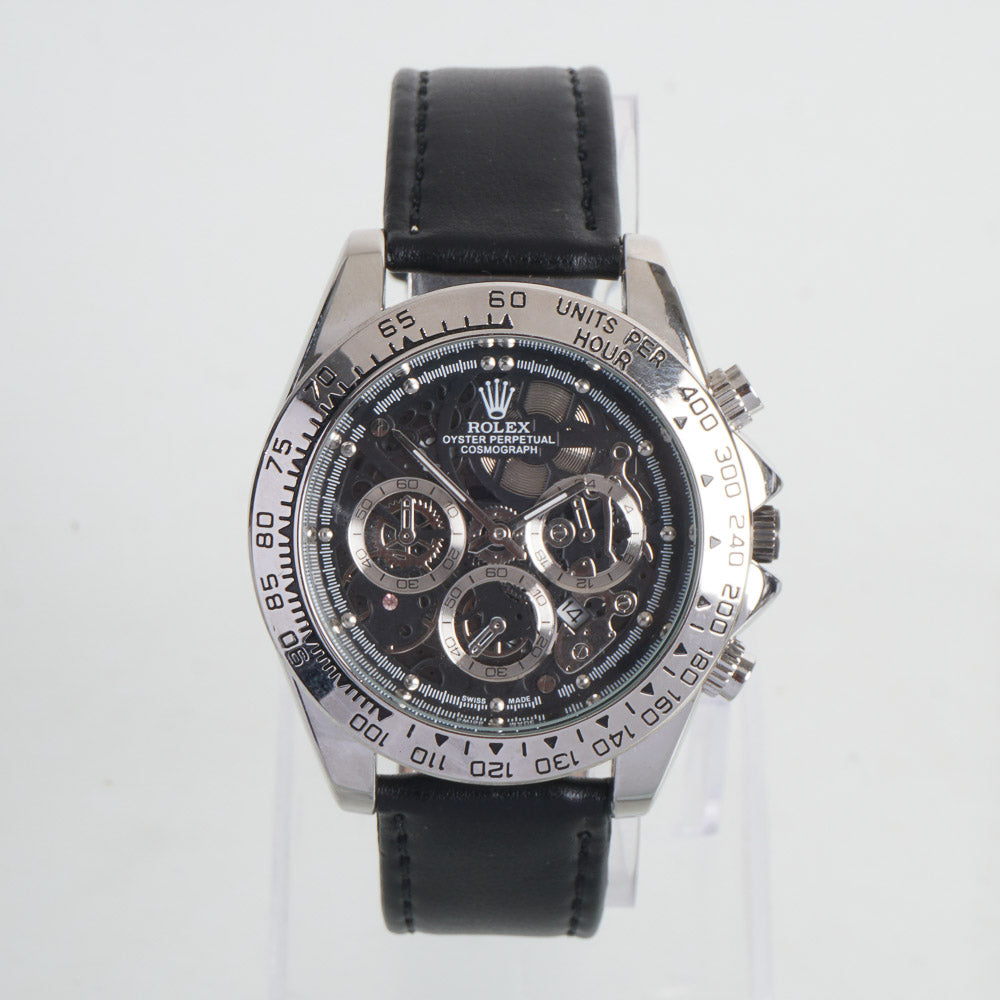 Mens Wrist Watch Silver&Black