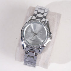 Women Chain Wrist Watch Silver MK