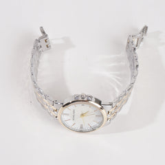 Women Chain Wrist Watch Two Tone Golden MK