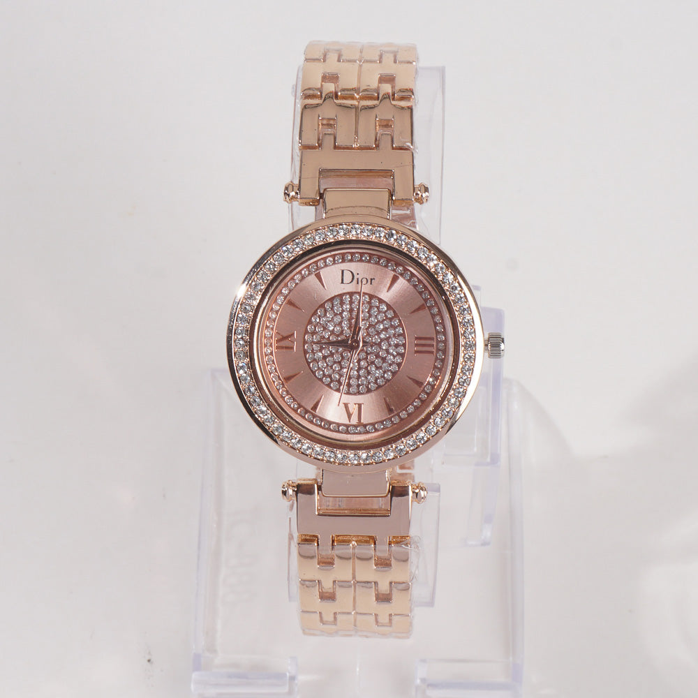 Women Chain Wrist Watch Rosegold D