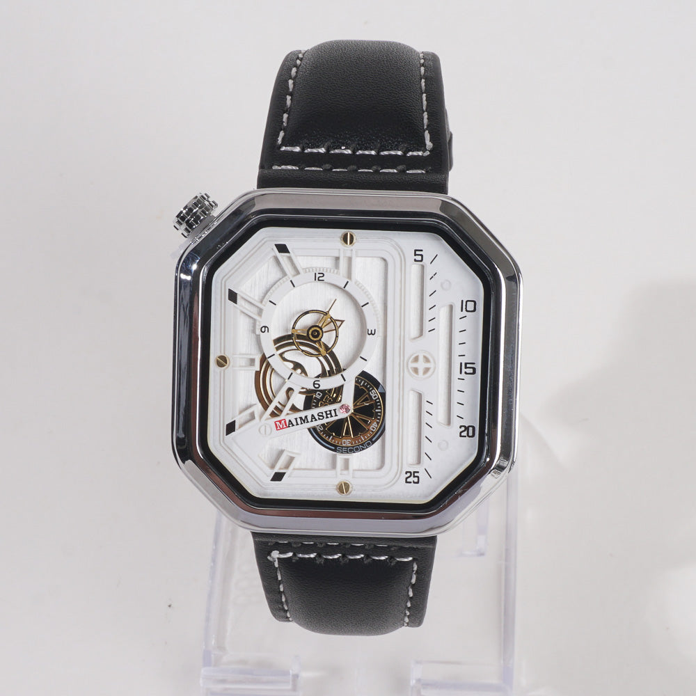 Men Maimashi Watch White Dial With Black Strap
