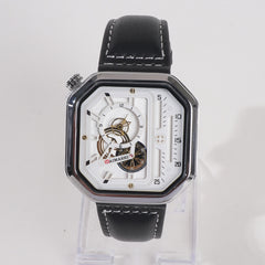 Men Maimashi Watch White Dial With Black Strap