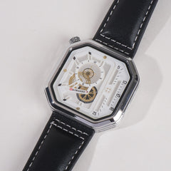 Men Maimashi Watch White Dial With Black Strap
