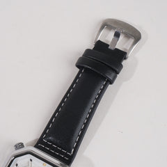 Men Maimashi Watch White Dial With Black Strap