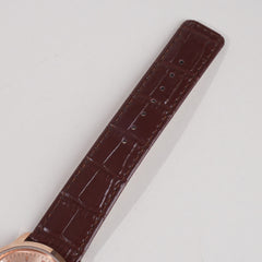 Men Wrist Watch Rosegold Dial With Maroon Strap C