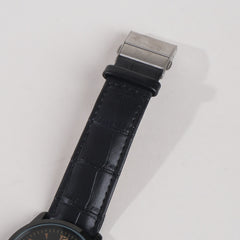 Men Wrist Watch Black Dial With Black Strap C