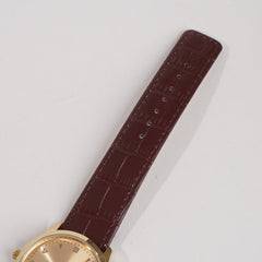 Men Wrist Watch Golden Dial With Maroon Strap C