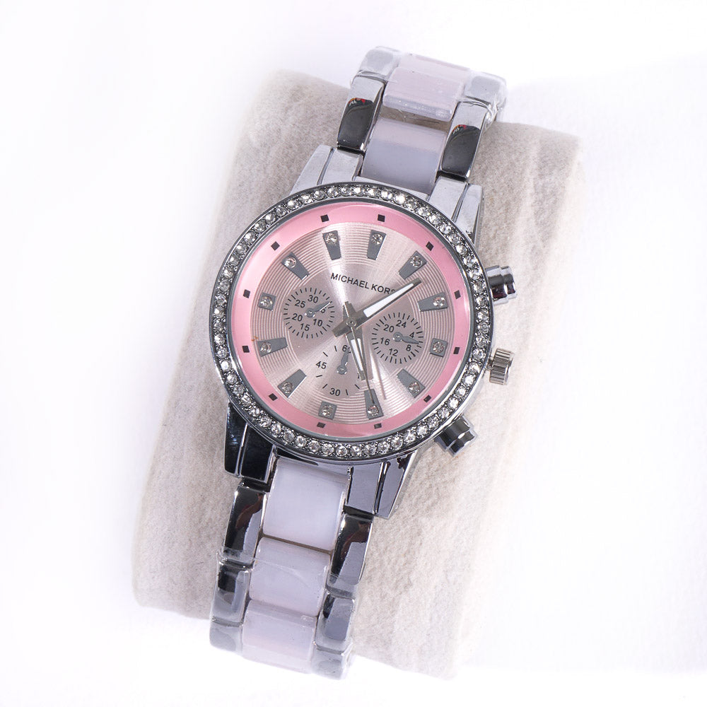 Women Chain Wrist Watch MK Rosegold Purple