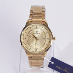 Mens Stylish Chain Wrist Watch Golden