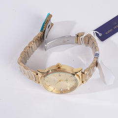 Mens Stylish Chain Wrist Watch Golden