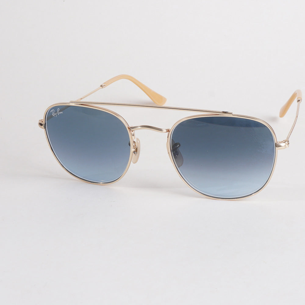 Golden Frame Sunglasses with Blue Shade