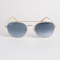 Golden Frame Sunglasses with Blue Shade