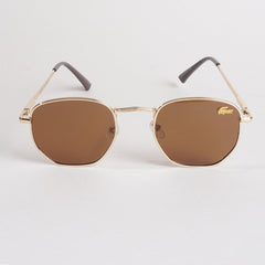 Golden Frame Sunglasses with Brown Shade