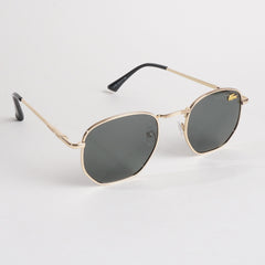 Golden Frame Sunglasses with Green Shade
