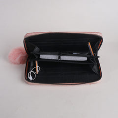 Pink PU Leather P02216 Fashion Women long Wallet Purse