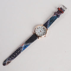 BLACK STRAP GOLDEN DIAL WOMEN WATCH