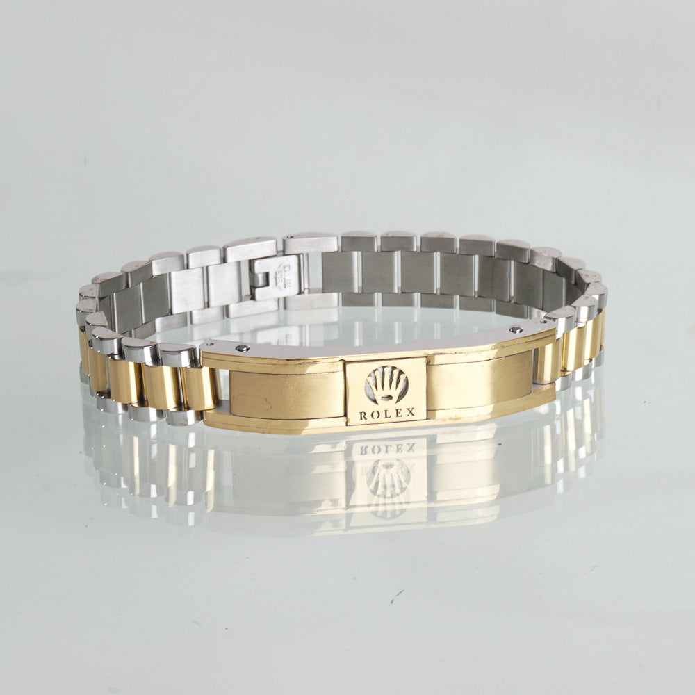 Mens Two Tone Golden Chain Bracelet R