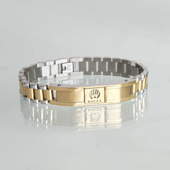 Mens Two Tone Golden Chain Bracelet R