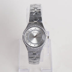 Women Stylish Chain Wrist Watch Silver Dial