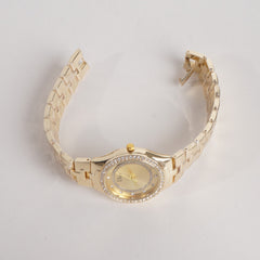 Women Stylish Chain Wrist Watch Golden