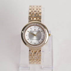 Women Chain Wrist Watch Golden With White Dial R