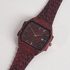 New Men & Women Stylish Chain Wrist Watch Maroon