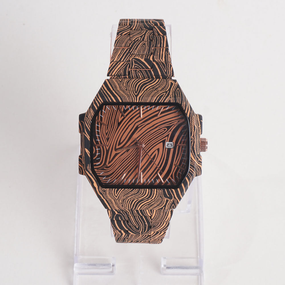 New Women Stylish Chain Wrist Watch Tiger Print