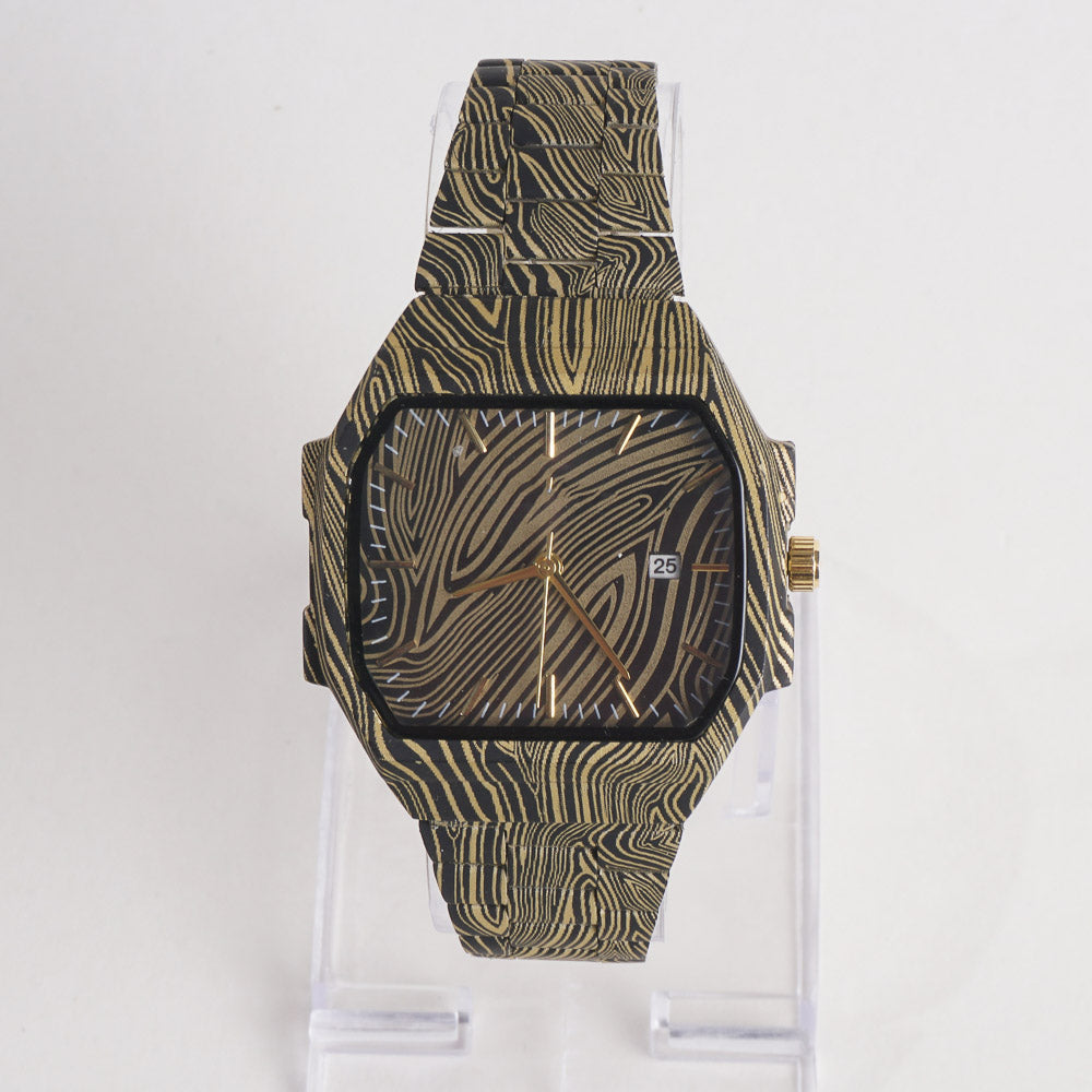 New Women Stylish Chain Wrist Watch Black&Yellow Shade